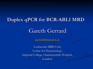 Duplex qPCR for BCR-ABL1 MRD