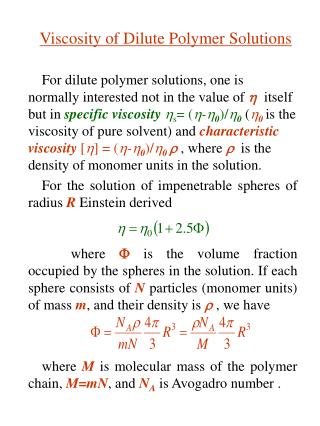 Viscosity of Dilute Polymer Solutions