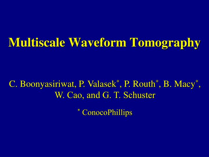 multiscale waveform tomography