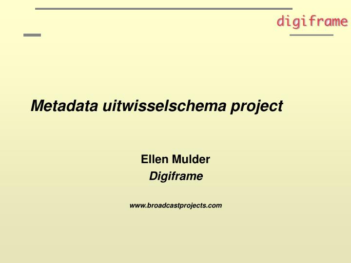 metadata uitwisselschema project