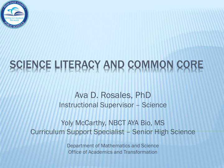 science literacy and common core