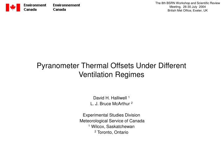 pyranometer thermal offsets under different ventilation regimes
