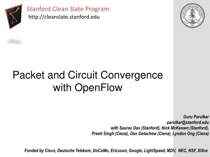 packet and circuit convergence with openflow