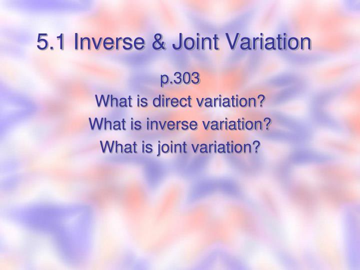 5 1 inverse joint variation