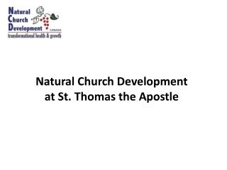 Natural Church Development at St. Thomas the Apostle