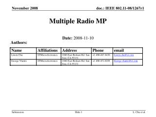 Multiple Radio MP
