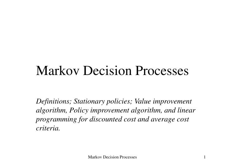 markov decision processes