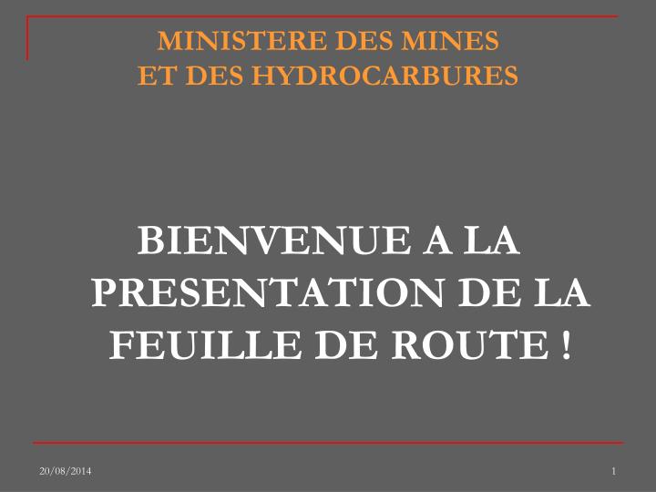 ministere des mines et des hydrocarbures