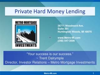 Private Hard Money Lending