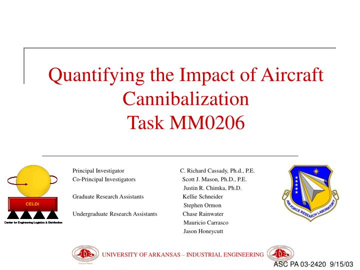 quantifying the impact of aircraft cannibalization task mm0206