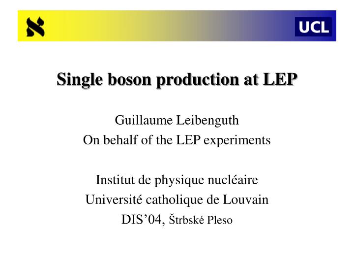 single boson production at lep
