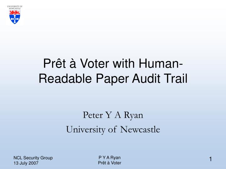 pr t voter with human readable paper audit trail