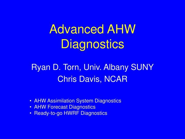 advanced ahw diagnostics