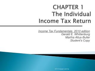 CHAPTER 1	 The Individual Income Tax Return