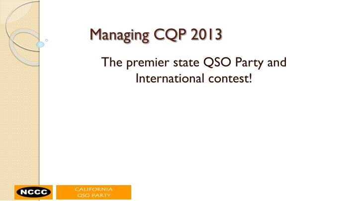 managing cqp 2013