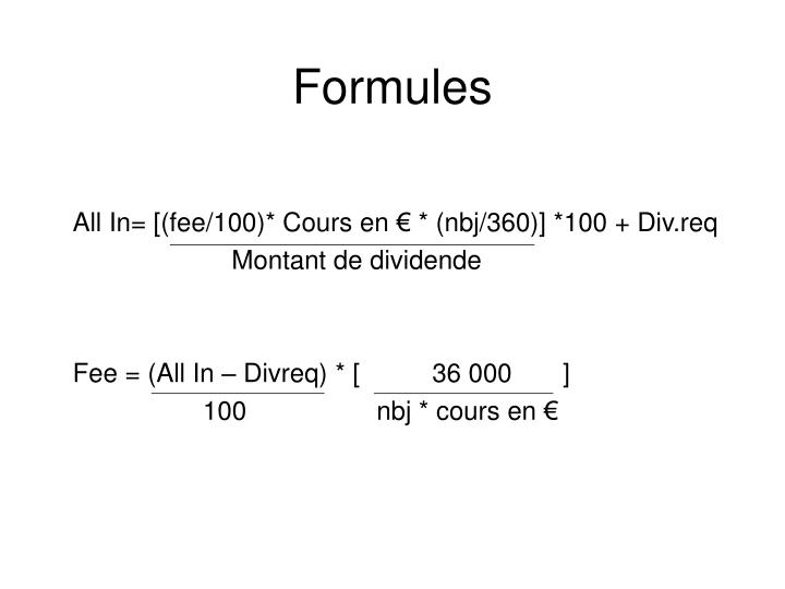formules