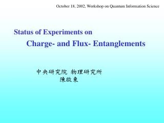 Status of Experiments on Charge- and Flux- Entanglements