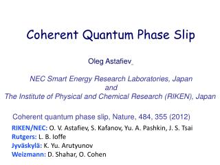 Coherent Quantum Phase Slip