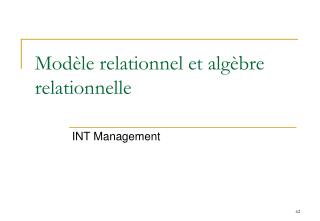 mod le relationnel et alg bre relationnelle