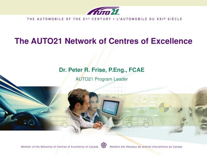 the auto21 network of centres of excellence