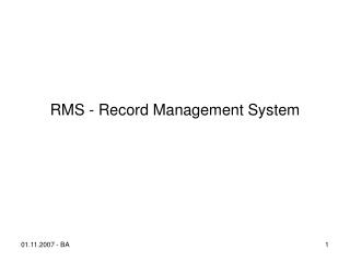 RMS - Record Management System