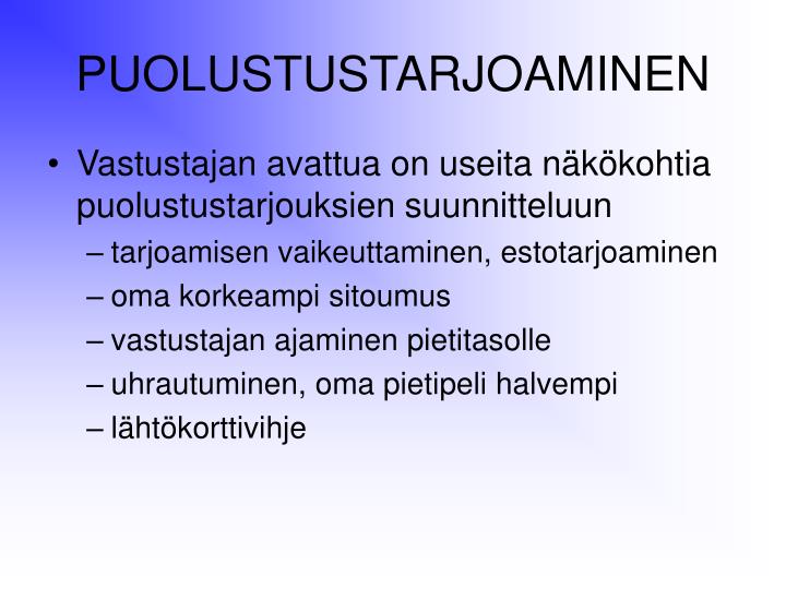 puolustustarjoaminen