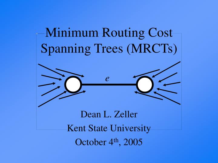 minimum routing cost spanning trees mrcts