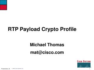 RTP Payload Crypto Profile