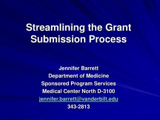 Streamlining the Grant Submission Process