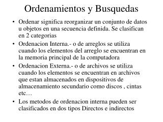 ordenamientos y busquedas