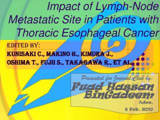 Impact of Lymph-Node Metastatic Site in Patients with Thoracic Esophageal Cancer
