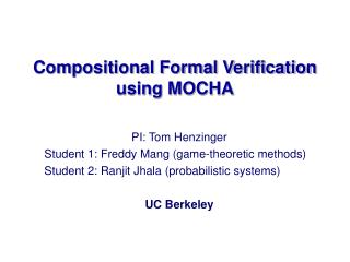 Compositional Formal Verification using MOCHA