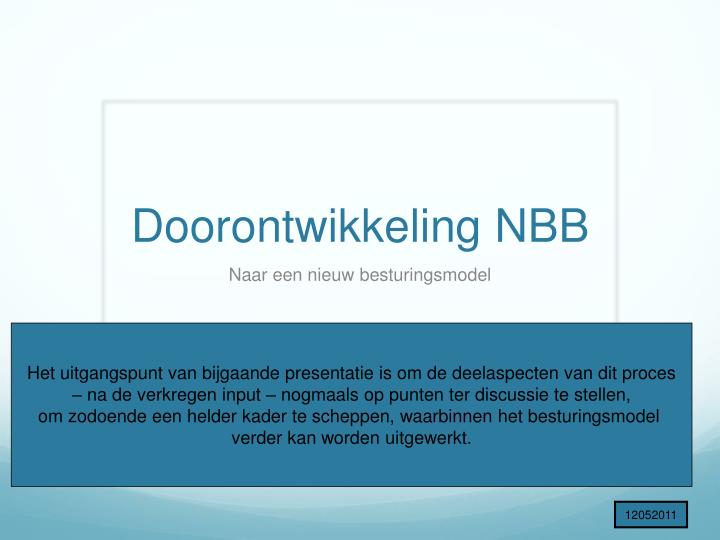 doorontwikkeling nbb