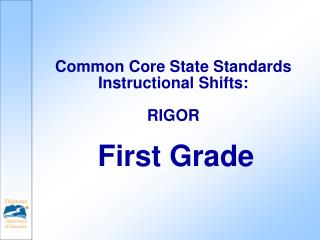 Common Core State Standards Instructional Shifts: RIGOR