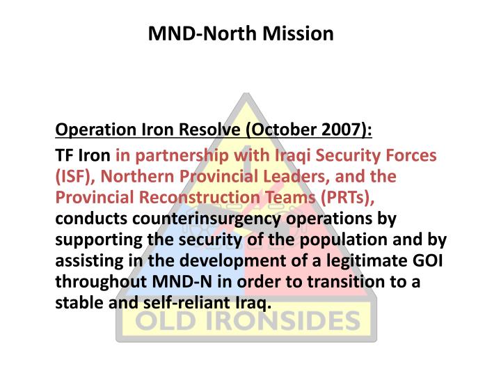 mnd north mission