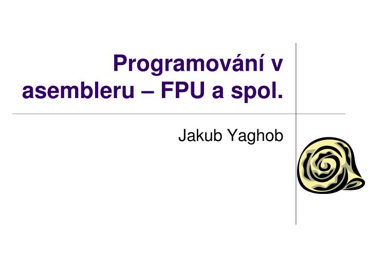 programov n v asembleru fpu a spol