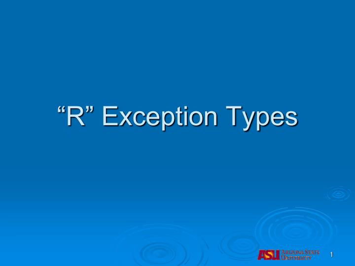 r exception types