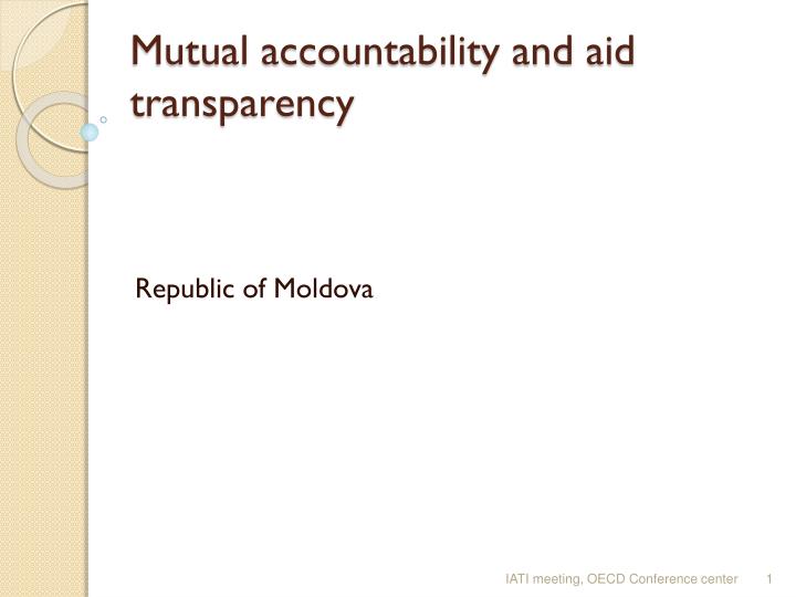 mutual accountability and aid transparency