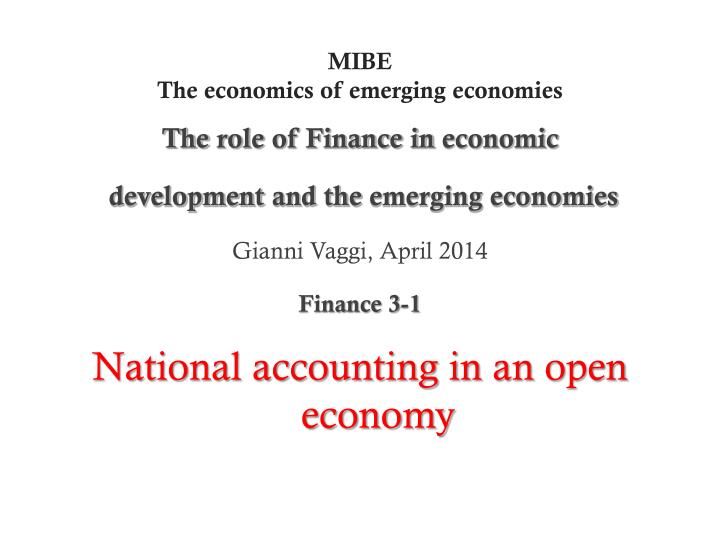 mibe the economics of emerging economies