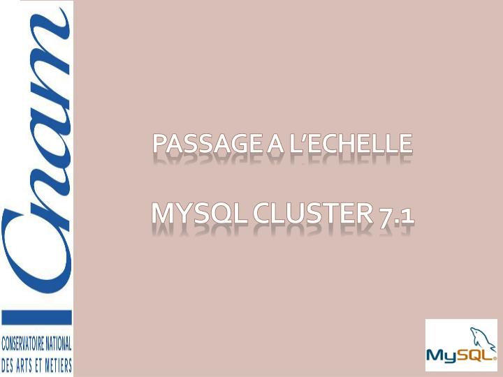 passage a l echelle mysql cluster 7 1