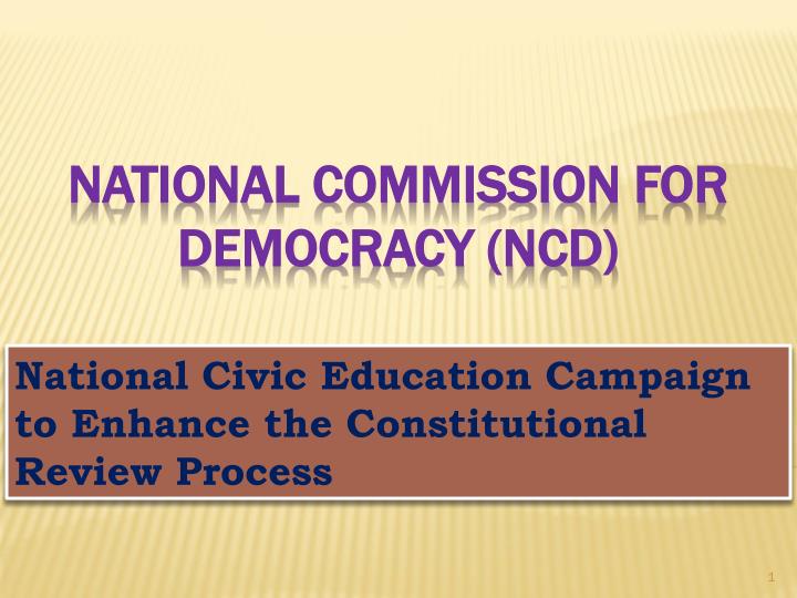 national civic education campaign to enhance the constitutional review process