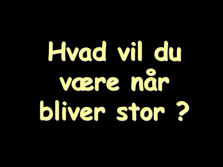 hvad vil du v re n r bliver stor