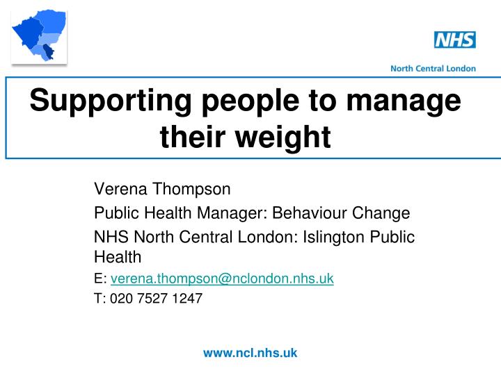 supporting people to manage their weight
