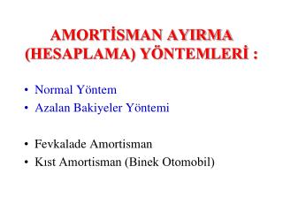 amort sman ayirma hesaplama y ntemler