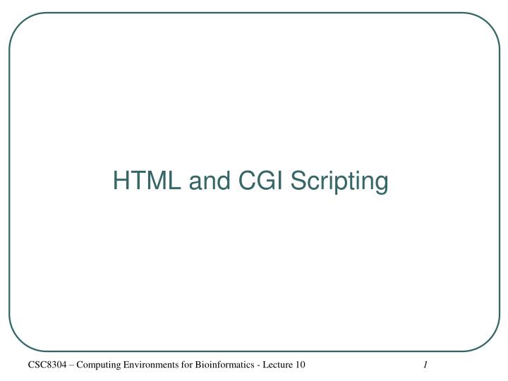 html and cgi scripting
