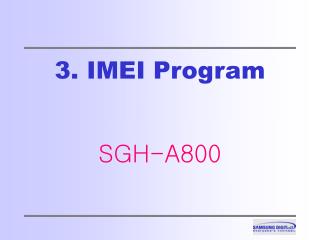 3. IMEI Program