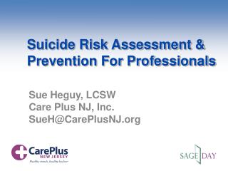 Suicide Risk Assessment &amp; Prevention For Professionals