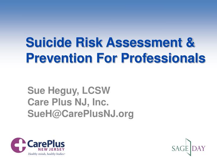 suicide risk assessment prevention for professionals