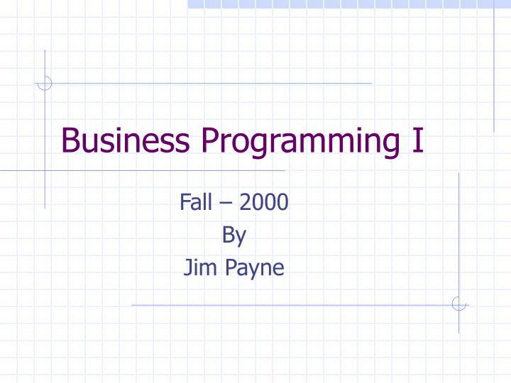 business programming i
