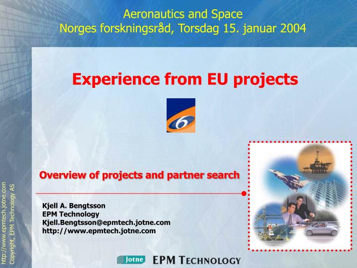 aeronautics and space norges forskningsr d torsdag 15 januar 2004
